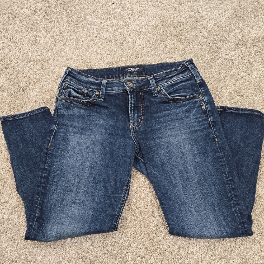 Silver Jeans Dark Wash Skinny Crop